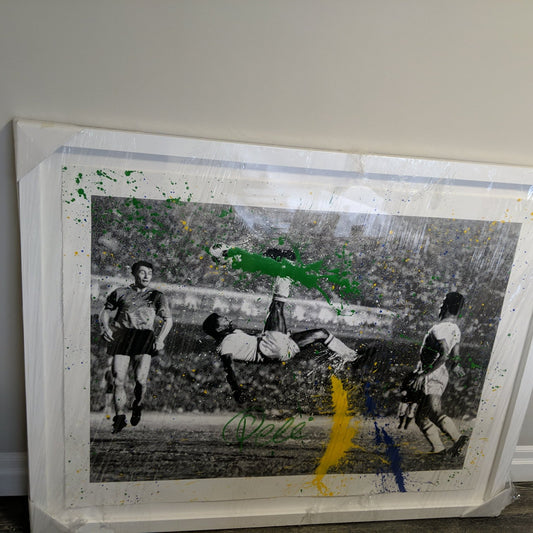 MR. BRAINWASH 'THE KING PELE - 2016' SCREENPRINT, SPRAY PAINT & ACRYLIC